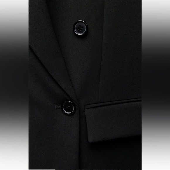Zara Black Long Oversized double breasted Jacket Blazer Coat Size XS - S NWT - Picture 12 of 16